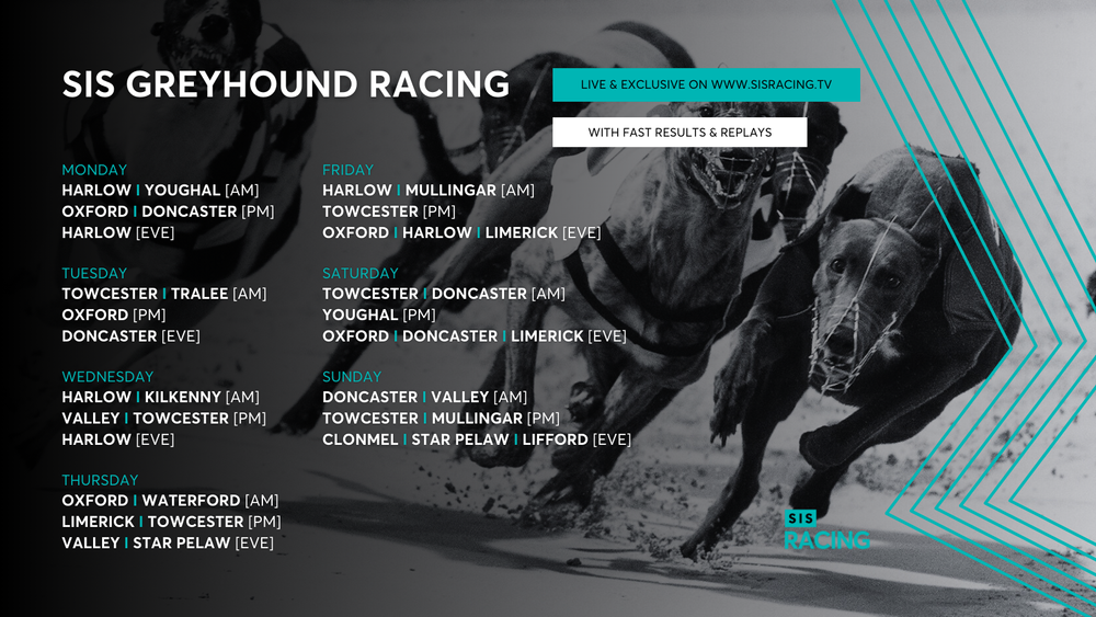 SIS greyhound racing schedule w/c Monday 24th March